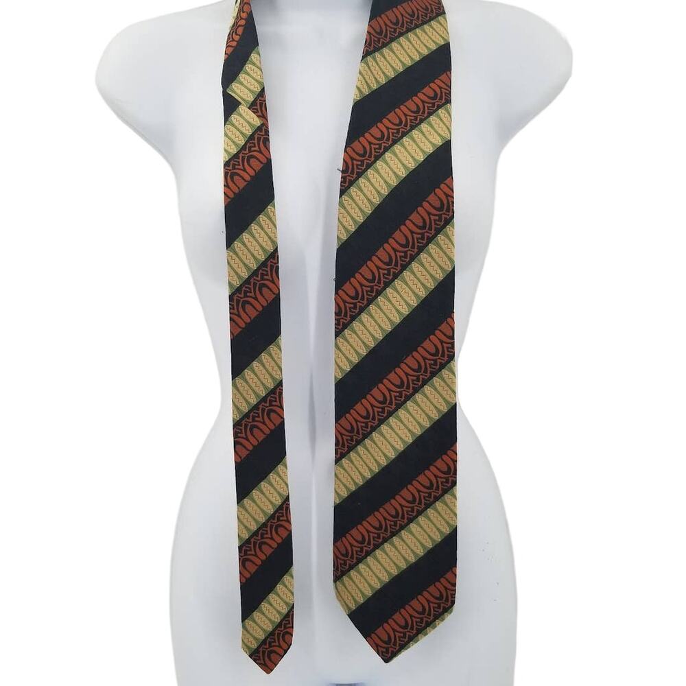 Vintage Wemlon Wembley textured striped funky Men's Neck Tie Necktie Multicolor